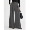image:imagePRETTYGARDEN Womens Spring Wide Leg Trousers 2026 High Elastic Waist Loose Pleated Long Flowy Palazzo Work Pants with PocketsGrey