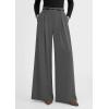 image:imagePRETTYGARDEN Womens Spring Wide Leg Trousers 2026 High Elastic Waist Loose Pleated Long Flowy Palazzo Work Pants with PocketsGrey