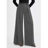 image:imagePRETTYGARDEN Womens Spring Wide Leg Trousers 2026 High Elastic Waist Loose Pleated Long Flowy Palazzo Work Pants with PocketsGrey