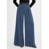 image:imagePRETTYGARDEN Womens Spring Wide Leg Trousers 2026 High Elastic Waist Loose Pleated Long Flowy Palazzo Work Pants with PocketsGrey Blue
