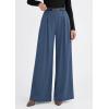 image:imagePRETTYGARDEN Womens Spring Wide Leg Trousers 2026 High Elastic Waist Loose Pleated Long Flowy Palazzo Work Pants with PocketsGrey Blue