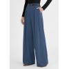 image:imagePRETTYGARDEN Womens Spring Wide Leg Trousers 2026 High Elastic Waist Loose Pleated Long Flowy Palazzo Work Pants with PocketsGrey Blue