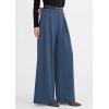image:imagePRETTYGARDEN Womens Spring Wide Leg Trousers 2026 High Elastic Waist Loose Pleated Long Flowy Palazzo Work Pants with PocketsGrey Blue