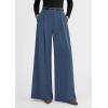 image:imagePRETTYGARDEN Womens Spring Wide Leg Trousers 2026 High Elastic Waist Loose Pleated Long Flowy Palazzo Work Pants with PocketsGrey Blue