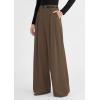 image:imagePRETTYGARDEN Womens Spring Wide Leg Trousers 2026 High Elastic Waist Loose Pleated Long Flowy Palazzo Work Pants with PocketsLight Brown