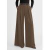 image:imagePRETTYGARDEN Womens Spring Wide Leg Trousers 2026 High Elastic Waist Loose Pleated Long Flowy Palazzo Work Pants with PocketsLight Brown