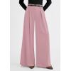 image:imagePRETTYGARDEN Womens Spring Wide Leg Trousers 2026 High Elastic Waist Loose Pleated Long Flowy Palazzo Work Pants with PocketsPink