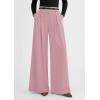 image:imagePRETTYGARDEN Womens Spring Wide Leg Trousers 2026 High Elastic Waist Loose Pleated Long Flowy Palazzo Work Pants with PocketsPink