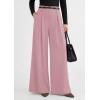 image:imagePRETTYGARDEN Womens Spring Wide Leg Trousers 2026 High Elastic Waist Loose Pleated Long Flowy Palazzo Work Pants with PocketsPink