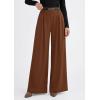 image:imagePRETTYGARDEN Womens Spring Wide Leg Trousers 2026 High Elastic Waist Loose Pleated Long Flowy Palazzo Work Pants with PocketsRed Brown