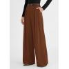 image:imagePRETTYGARDEN Womens Spring Wide Leg Trousers 2026 High Elastic Waist Loose Pleated Long Flowy Palazzo Work Pants with PocketsRed Brown