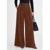 image:imagePRETTYGARDEN Womens Spring Wide Leg Trousers 2026 High Elastic Waist Loose Pleated Long Flowy Palazzo Work Pants with PocketsRed Brown