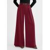 image:imagePRETTYGARDEN Womens Spring Wide Leg Trousers 2026 High Elastic Waist Loose Pleated Long Flowy Palazzo Work Pants with PocketsWine Red