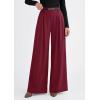 image:imagePRETTYGARDEN Womens Spring Wide Leg Trousers 2026 High Elastic Waist Loose Pleated Long Flowy Palazzo Work Pants with PocketsWine Red
