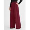 image:imagePRETTYGARDEN Womens Spring Wide Leg Trousers 2026 High Elastic Waist Loose Pleated Long Flowy Palazzo Work Pants with PocketsWine Red