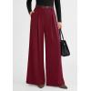 image:imagePRETTYGARDEN Womens Spring Wide Leg Trousers 2026 High Elastic Waist Loose Pleated Long Flowy Palazzo Work Pants with PocketsWine Red