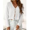image:imagePRETTYGARDEN Crochet Cardigan Sweaters for Women Trendy Spring Summer Long Sleeve Tie Front Tops Boho Beach Vacation ClothesWhite
