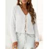 image:imagePRETTYGARDEN Crochet Cardigan Sweaters for Women Trendy Spring Summer Long Sleeve Tie Front Tops Boho Beach Vacation ClothesWhite