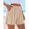 image:imagePRETTYGARDEN Flowy Summer Shorts for Women High Waisted Wide Leg Knitted Wide Leg Soft Pajama Shorts Women Vacation OutfitsApricot