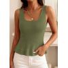 image:imagePRETTYGARDEN Sleeveless Sweater Tops for Women 2026 Spring Boho Tank Top Summer Crochet Scoop Neck Beach Vacation ClothesArmy Green