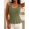 image:imagePRETTYGARDEN Sleeveless Sweater Tops for Women 2026 Spring Boho Tank Top Summer Crochet Scoop Neck Beach Vacation ClothesArmy Green