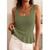 image:imagePRETTYGARDEN Sleeveless Sweater Tops for Women 2026 Spring Boho Tank Top Summer Crochet Scoop Neck Beach Vacation ClothesArmy Green