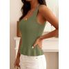 image:imagePRETTYGARDEN Sleeveless Sweater Tops for Women 2026 Spring Boho Tank Top Summer Crochet Scoop Neck Beach Vacation ClothesArmy Green