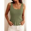 image:imagePRETTYGARDEN Sleeveless Sweater Tops for Women 2026 Spring Boho Tank Top Summer Crochet Scoop Neck Beach Vacation ClothesArmy Green