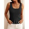 image:imagePRETTYGARDEN Sleeveless Sweater Tops for Women 2026 Spring Boho Tank Top Summer Crochet Scoop Neck Beach Vacation ClothesBlack