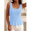 image:imagePRETTYGARDEN Sleeveless Sweater Tops for Women 2026 Spring Boho Tank Top Summer Crochet Scoop Neck Beach Vacation ClothesLight Blue