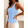 image:imagePRETTYGARDEN Sleeveless Sweater Tops for Women 2026 Spring Boho Tank Top Summer Crochet Scoop Neck Beach Vacation ClothesLight Blue