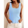 image:imagePRETTYGARDEN Sleeveless Sweater Tops for Women 2026 Spring Boho Tank Top Summer Crochet Scoop Neck Beach Vacation ClothesLight Blue