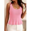 image:imagePRETTYGARDEN Sleeveless Sweater Tops for Women 2026 Spring Boho Tank Top Summer Crochet Scoop Neck Beach Vacation ClothesPink