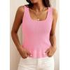 image:imagePRETTYGARDEN Sleeveless Sweater Tops for Women 2026 Spring Boho Tank Top Summer Crochet Scoop Neck Beach Vacation ClothesPink