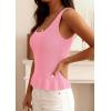 image:imagePRETTYGARDEN Sleeveless Sweater Tops for Women 2026 Spring Boho Tank Top Summer Crochet Scoop Neck Beach Vacation ClothesPink