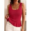 image:imagePRETTYGARDEN Sleeveless Sweater Tops for Women 2026 Spring Boho Tank Top Summer Crochet Scoop Neck Beach Vacation ClothesRed