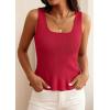 image:imagePRETTYGARDEN Sleeveless Sweater Tops for Women 2026 Spring Boho Tank Top Summer Crochet Scoop Neck Beach Vacation ClothesRed