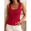 image:imagePRETTYGARDEN Sleeveless Sweater Tops for Women 2026 Spring Boho Tank Top Summer Crochet Scoop Neck Beach Vacation ClothesRed
