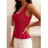 image:imagePRETTYGARDEN Sleeveless Sweater Tops for Women 2026 Spring Boho Tank Top Summer Crochet Scoop Neck Beach Vacation ClothesRed