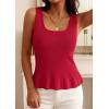 image:imagePRETTYGARDEN Sleeveless Sweater Tops for Women 2026 Spring Boho Tank Top Summer Crochet Scoop Neck Beach Vacation ClothesRed