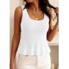 image:imagePRETTYGARDEN Sleeveless Sweater Tops for Women 2026 Spring Boho Tank Top Summer Crochet Scoop Neck Beach Vacation ClothesWhite
