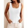 image:imagePRETTYGARDEN Sleeveless Sweater Tops for Women 2026 Spring Boho Tank Top Summer Crochet Scoop Neck Beach Vacation ClothesWhite
