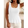 image:imagePRETTYGARDEN Sleeveless Sweater Tops for Women 2026 Spring Boho Tank Top Summer Crochet Scoop Neck Beach Vacation ClothesWhite