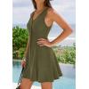 image:imagePRETTYGARDEN Summer Dresses for Women 2026 V Neck Sleeveless A Line Tank Top Spring Casual Beach Vacation Short SundressesArmy Green