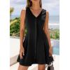 image:imagePRETTYGARDEN Summer Dresses for Women 2026 V Neck Sleeveless A Line Tank Top Spring Casual Beach Vacation Short SundressesBlack