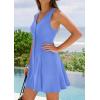 image:imagePRETTYGARDEN Summer Dresses for Women 2026 V Neck Sleeveless A Line Tank Top Spring Casual Beach Vacation Short SundressesBlue