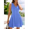 image:imagePRETTYGARDEN Summer Dresses for Women 2026 V Neck Sleeveless A Line Tank Top Spring Casual Beach Vacation Short SundressesBlue