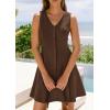 image:imagePRETTYGARDEN Summer Dresses for Women 2026 V Neck Sleeveless A Line Tank Top Spring Casual Beach Vacation Short SundressesBrown