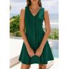 image:imagePRETTYGARDEN Summer Dresses for Women 2026 V Neck Sleeveless A Line Tank Top Spring Casual Beach Vacation Short SundressesDark Green