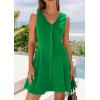 image:imagePRETTYGARDEN Summer Dresses for Women 2026 V Neck Sleeveless A Line Tank Top Spring Casual Beach Vacation Short SundressesGreen
